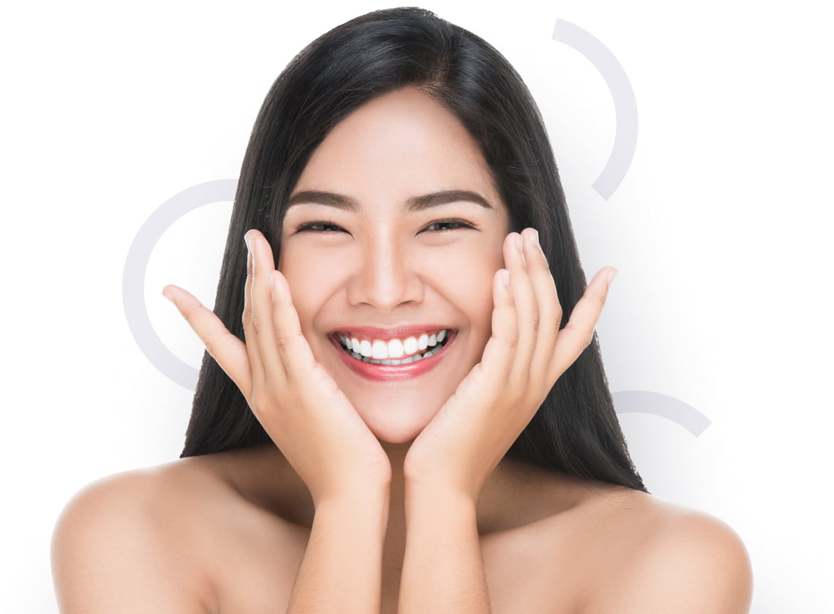 beautiful smile of happy patient
