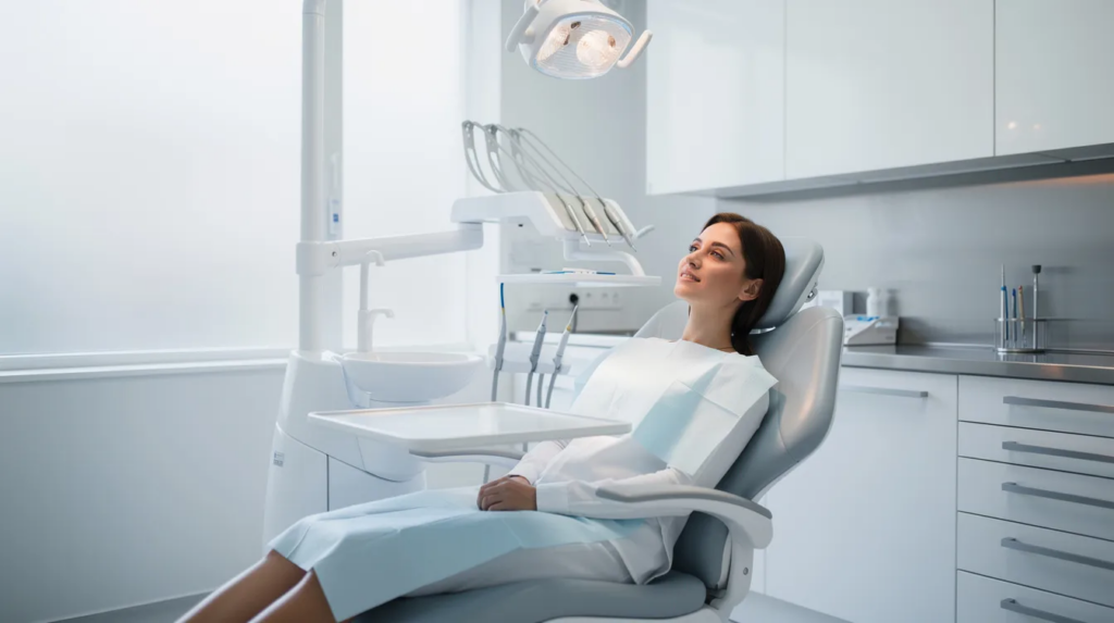dental patient in las vegas getting newn crowns